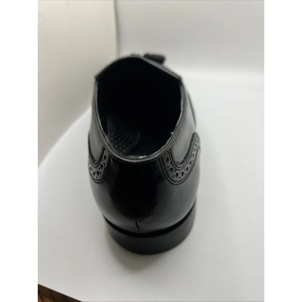 Men's 10 EEE X-Wide Florsheim Lexington black wingtip loafers dress shoes 17073